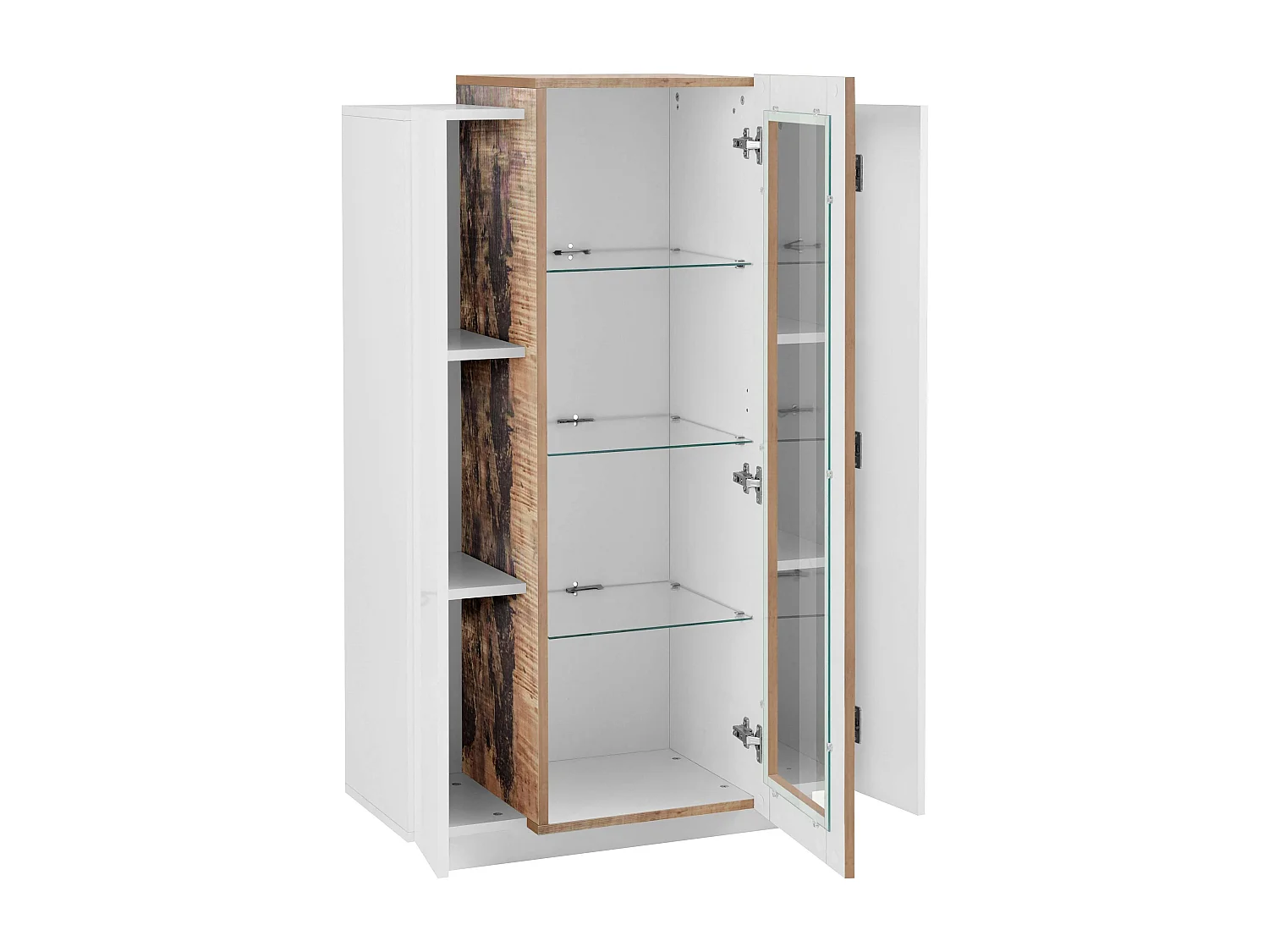 Mobile Vetrina Coro L 80 x H 120.5 x P 38 cm bianco lucido