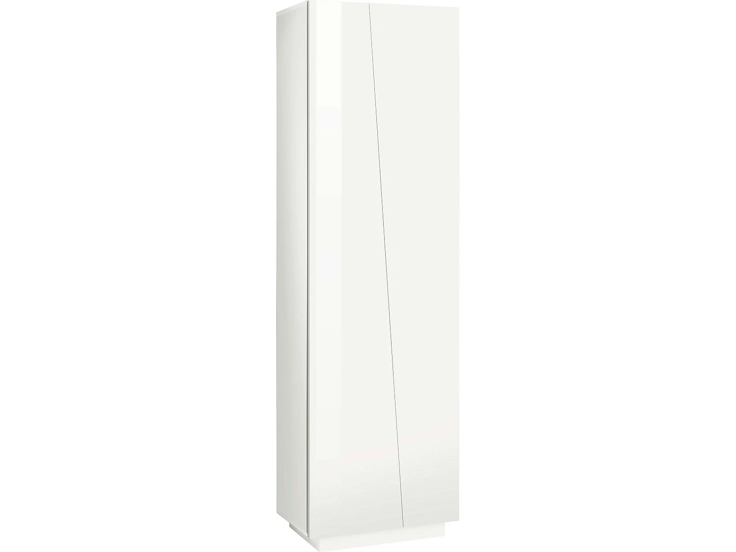 Armario multiusos de diseño moderno, blanco y brillante con 2 puertas y 6 estantes Vega Space