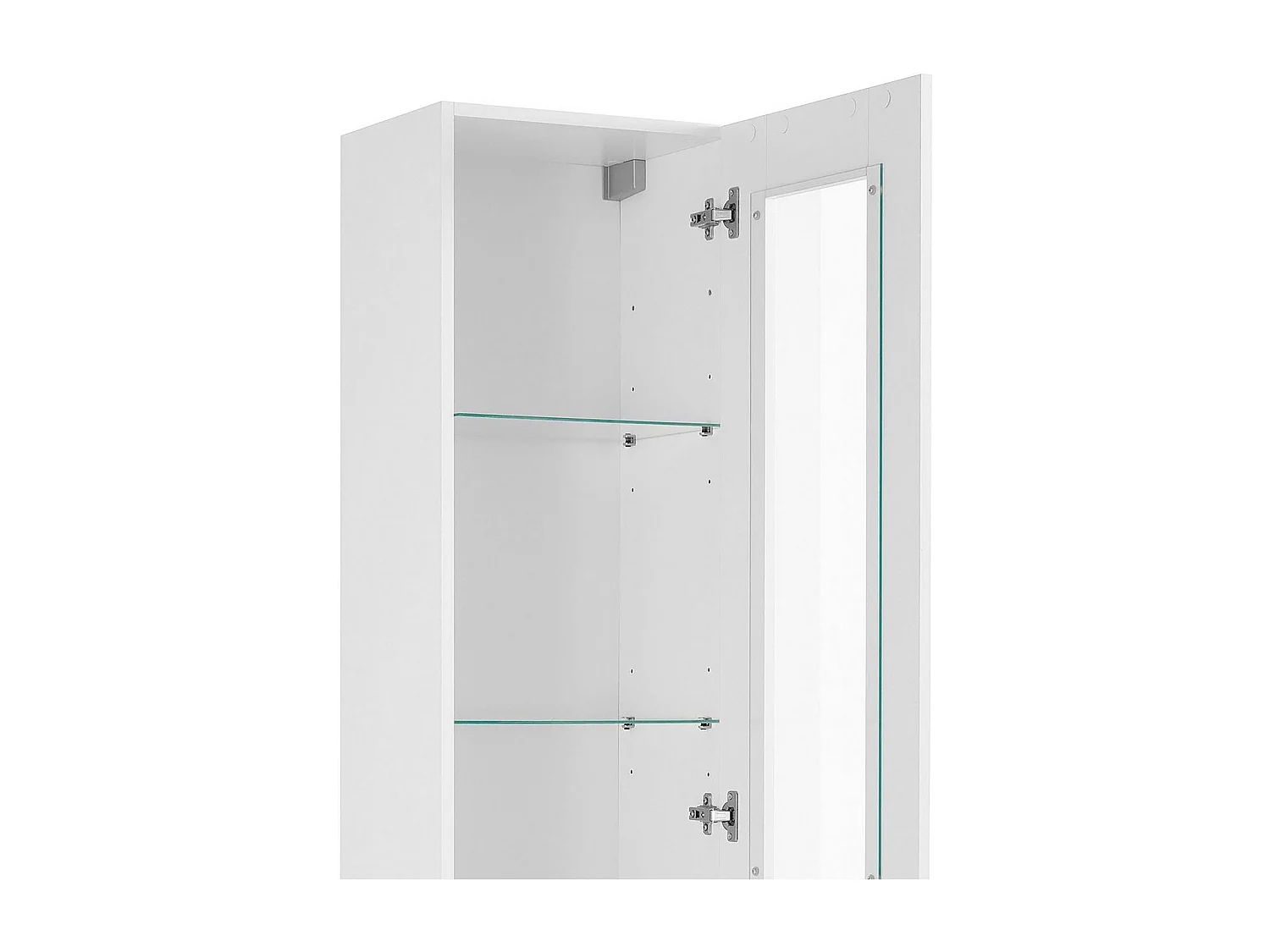Hochglanz-Weiße Vitrine für Wohnzimmer mit 4 Glasböden Joy Vidrio