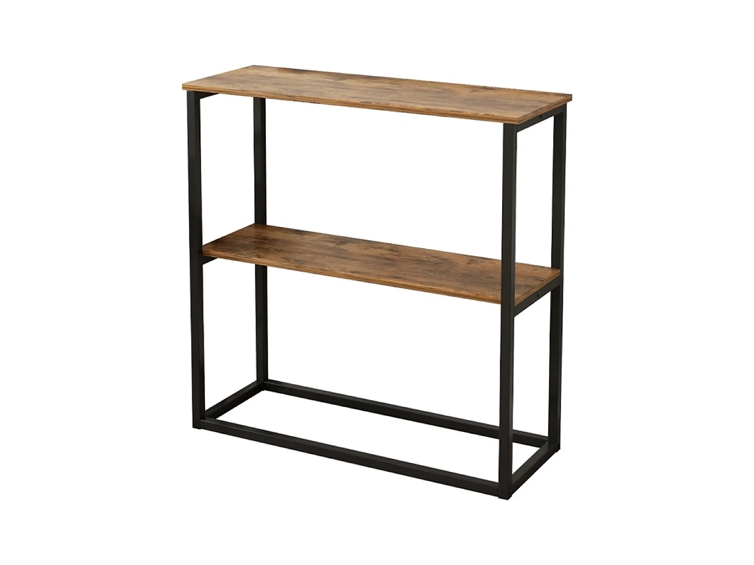 Bureau industriel Loft Bibliothèque en bois 2 étagères Console Rustique Marron