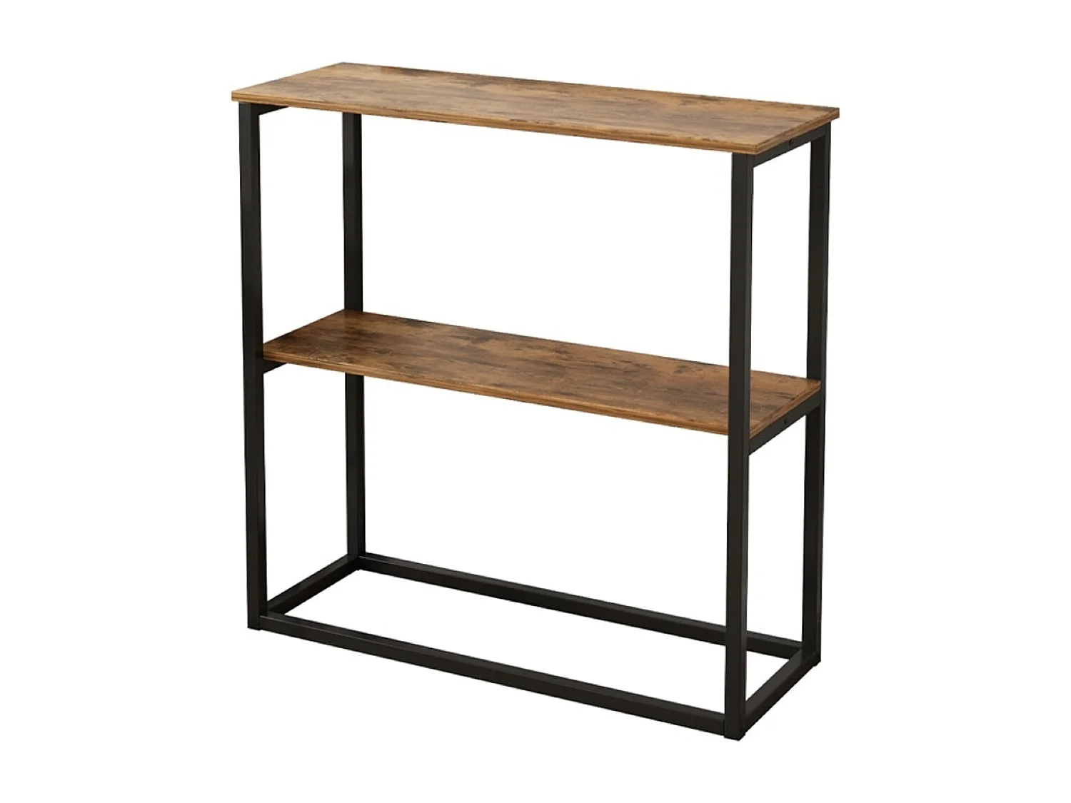 Bureau industriel Loft Bibliothèque en bois 2 étagères Console Rustique Marron
