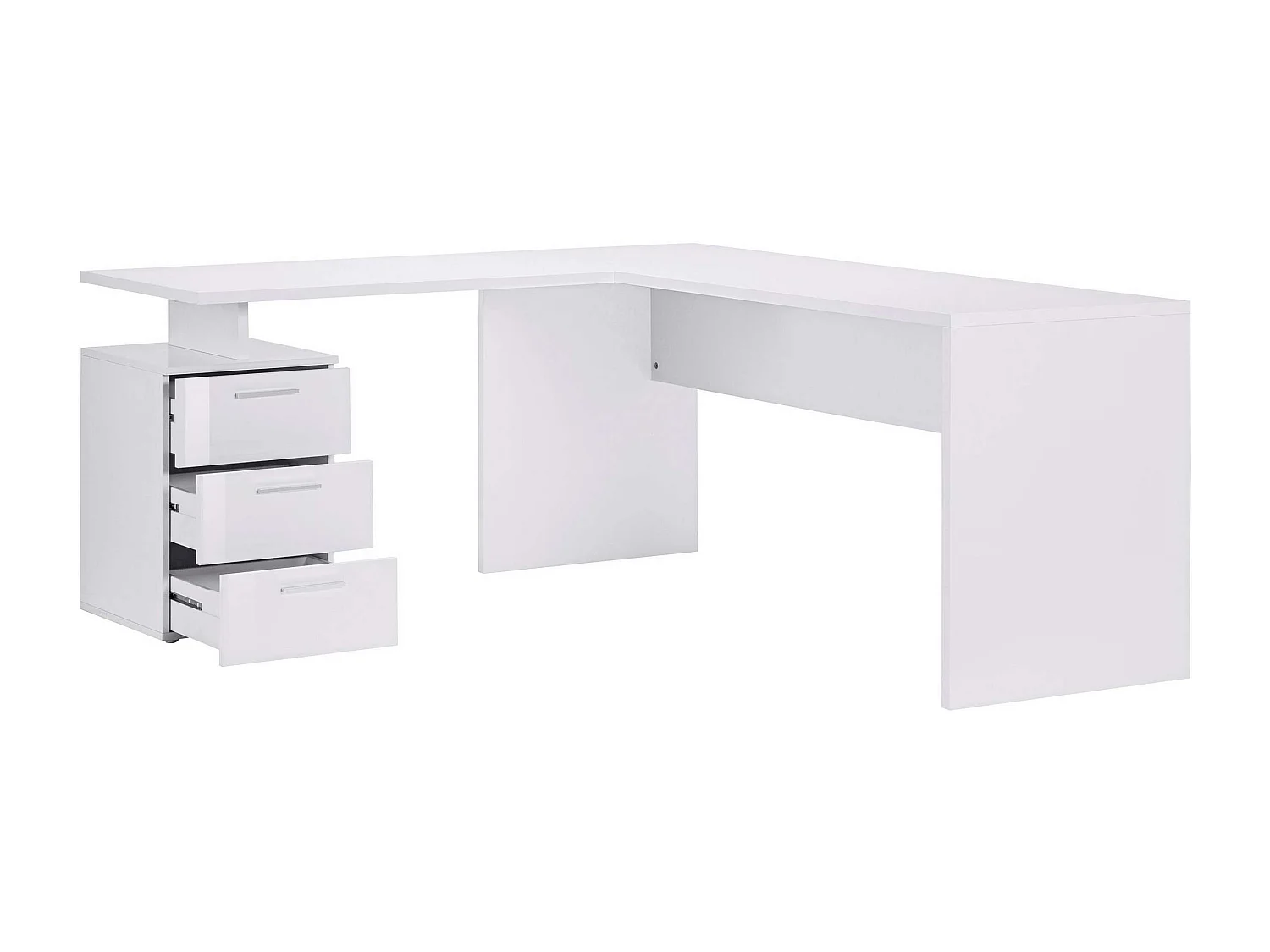 Scrivania made in Italy 160x180/60x75 bianco lucido - NEWSELINA