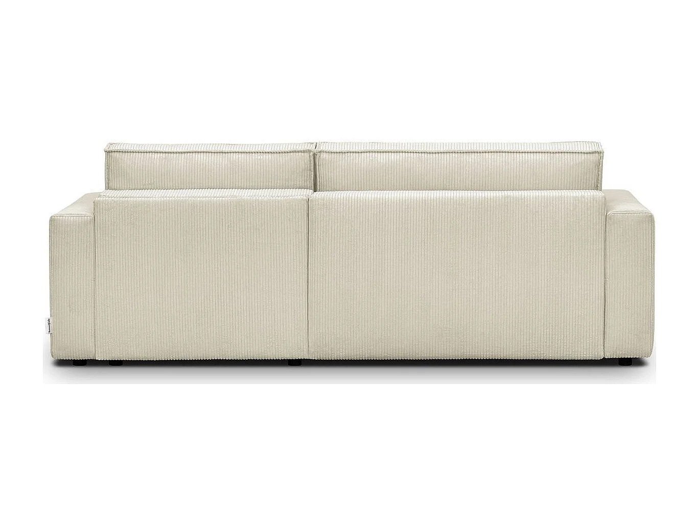 Canapé d'angle à droite convertible 3 places en velours côtelé beige - Asti