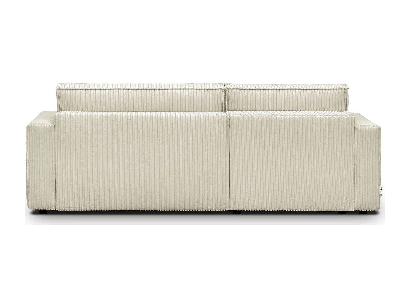 Canapé d'angle à gauche convertible 3 places en velours côtelé beige - Asti