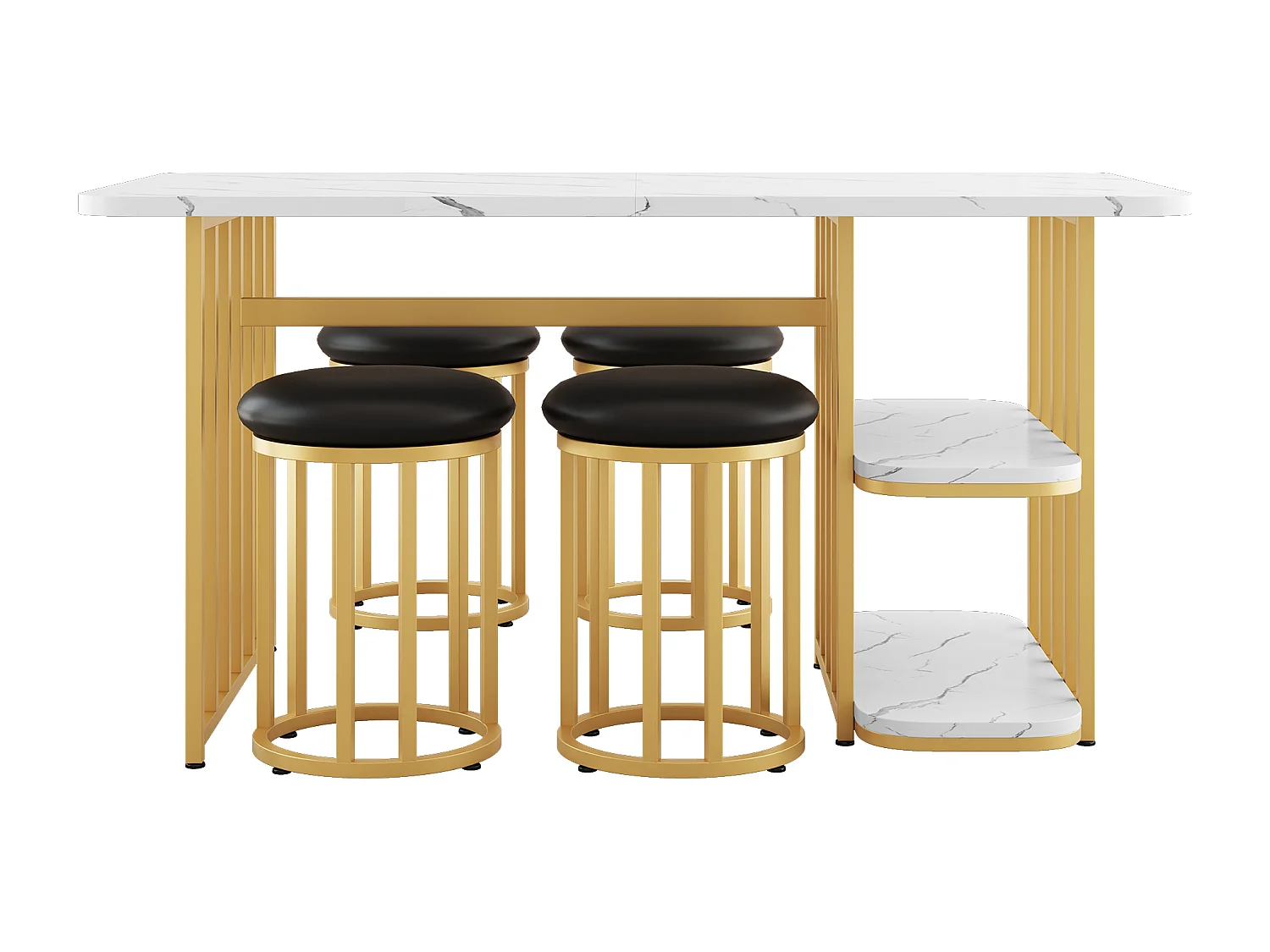 Conjunto de comedor con 4 sillas, conjunto de mesa de cocina, con espacio de almacenamiento