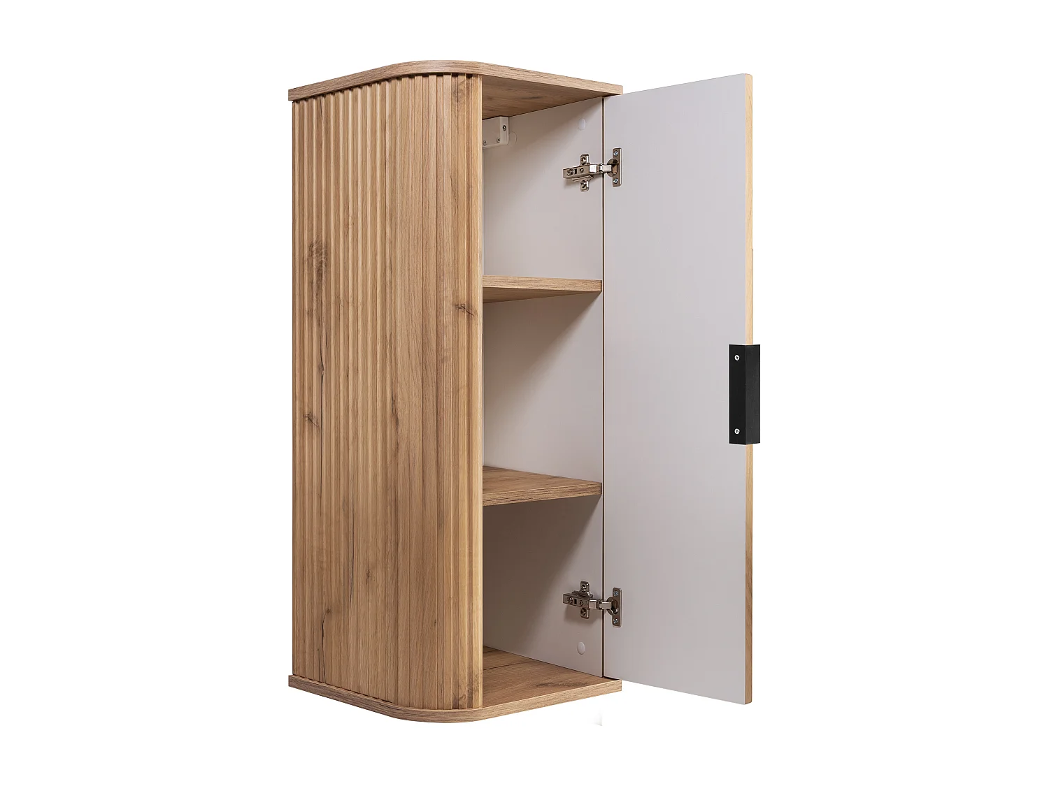 Mueble de baño, Roble Craft, tirador negro, 79 x 35,5 x 31,5 cm