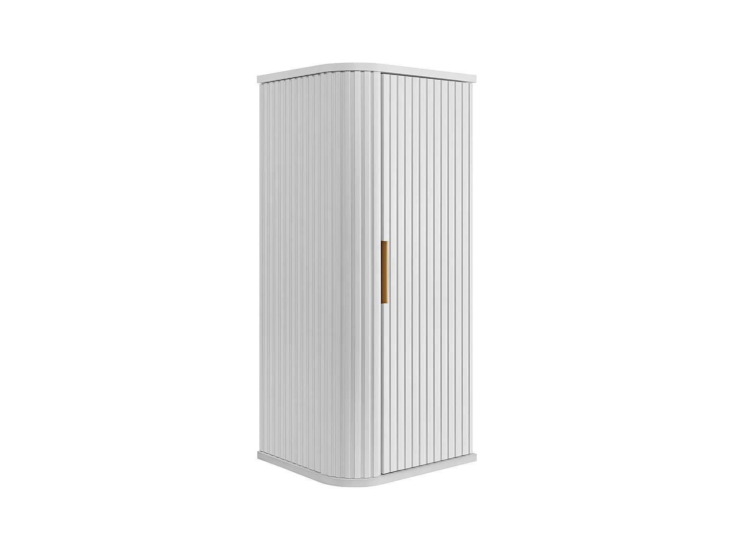 Badezimmer-Wandschrank, Weiß, Goldener Griff, 35,5 x 79 x 31,5 cm