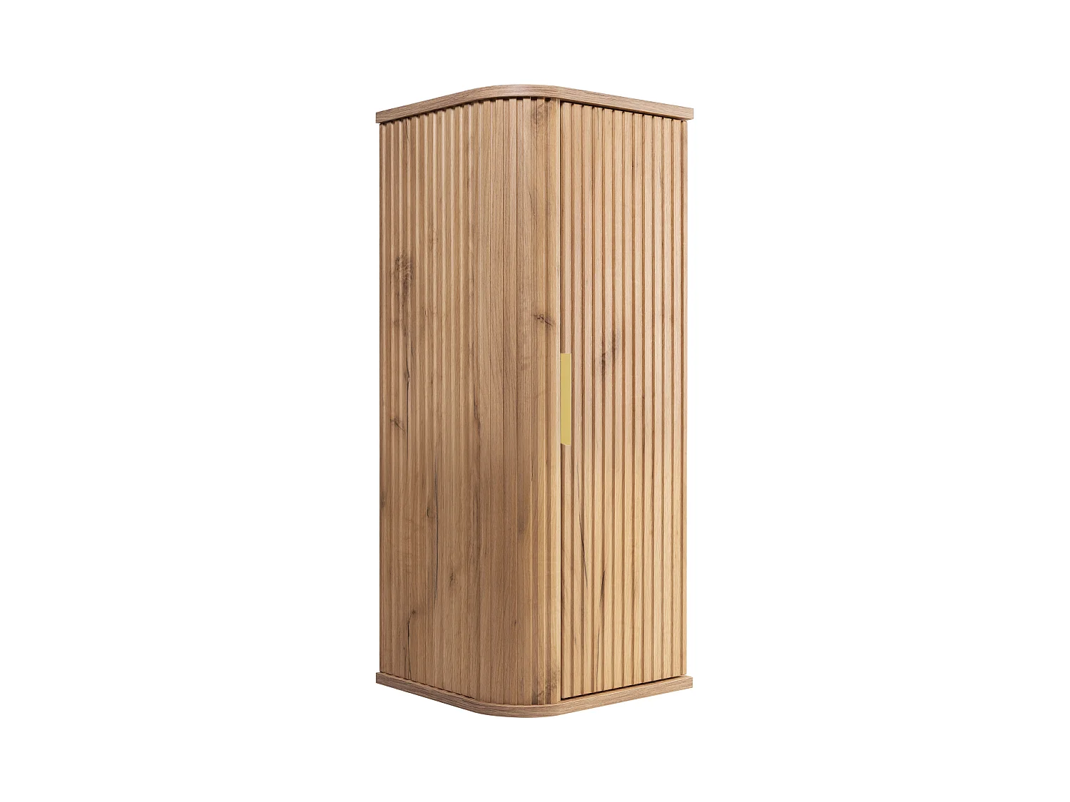 Mueble de baño, Roble Craft, tirador dorado, 79 x 35,5 x 31,5 cm