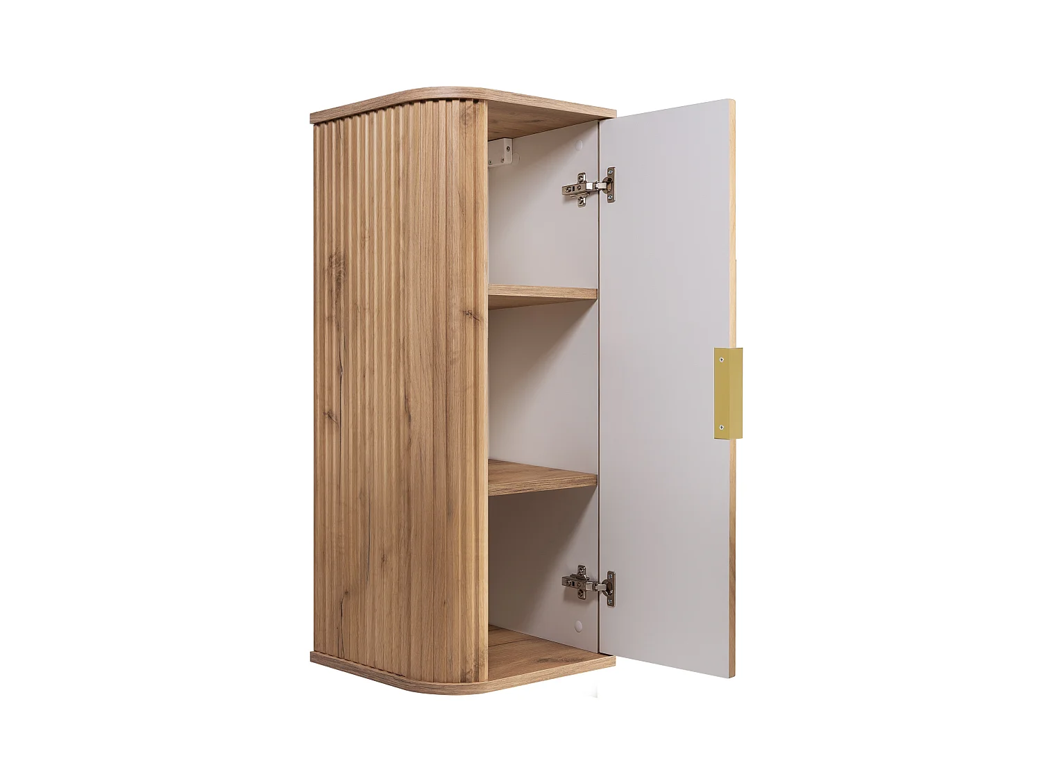 Mueble de baño, Roble Craft, tirador dorado, 79 x 35,5 x 31,5 cm
