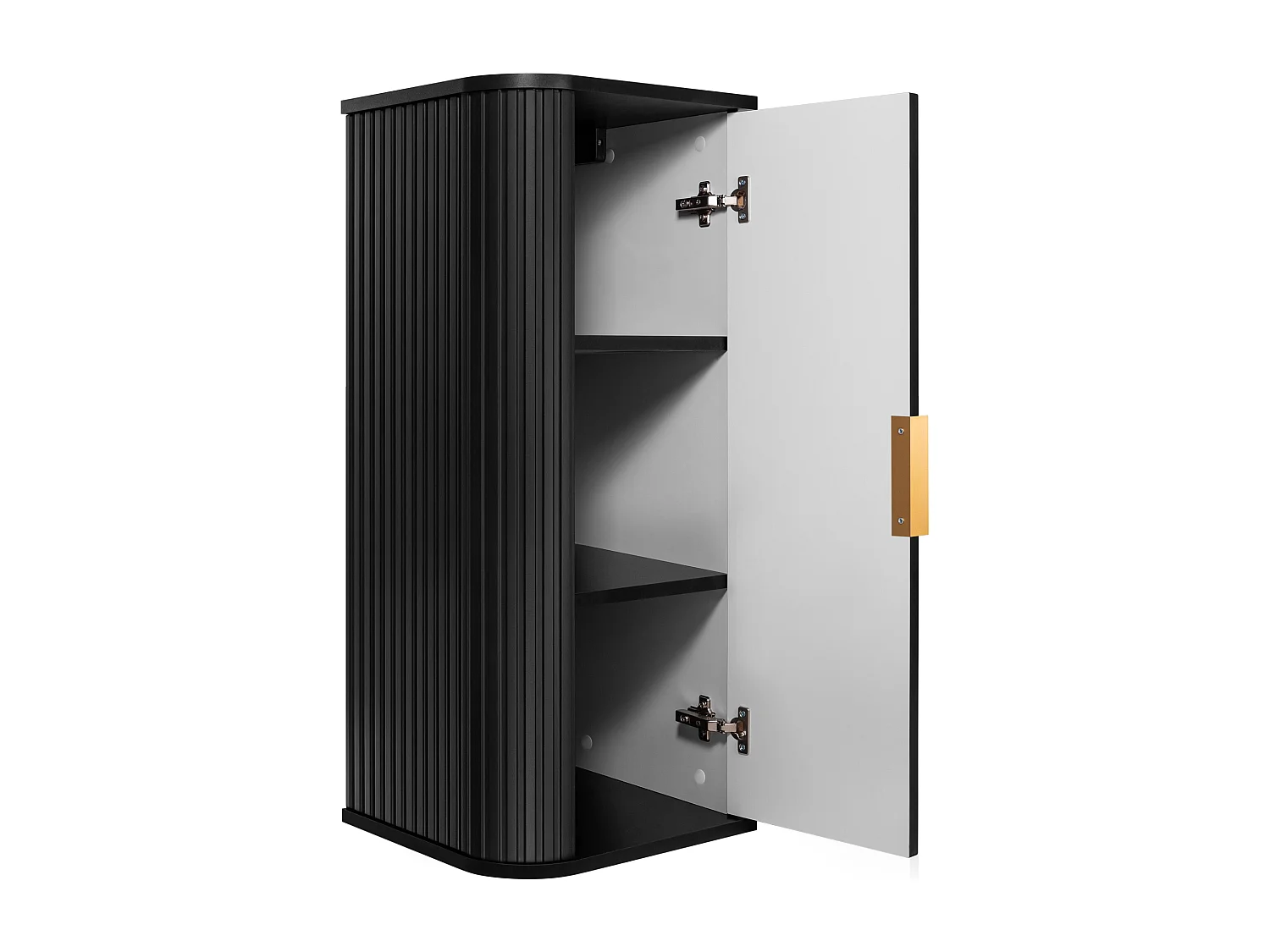 Armoire de toilette, noir, poignée dorée, 79 x 35,5 x 31,5 cm