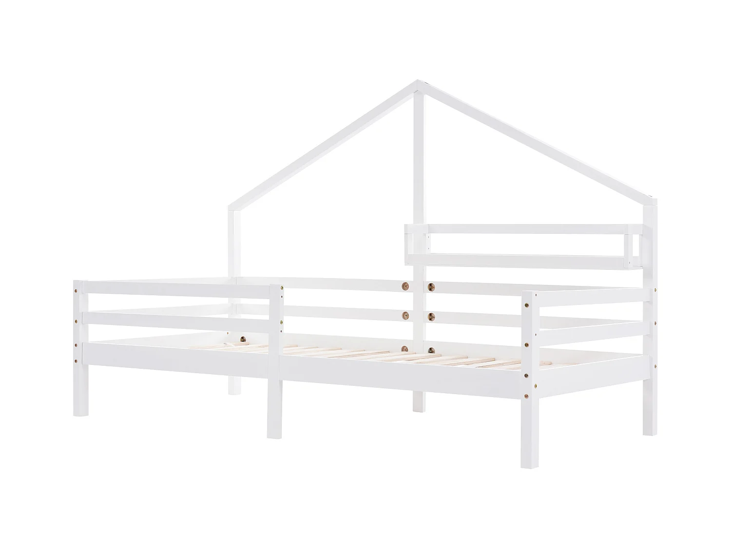 Kinder-Hochbett mit kaminförmigem Stauraumregal, 90 x 200 cm, weiß