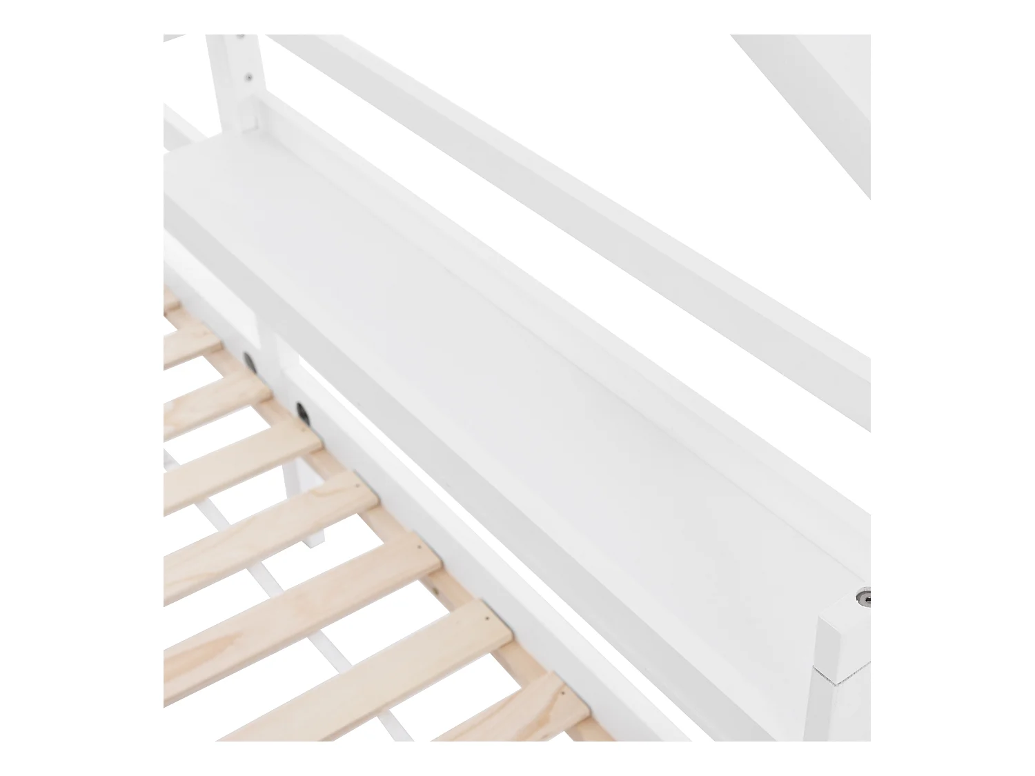 Kinder-Hochbett mit kaminförmigem Stauraumregal, 90 x 200 cm, weiß