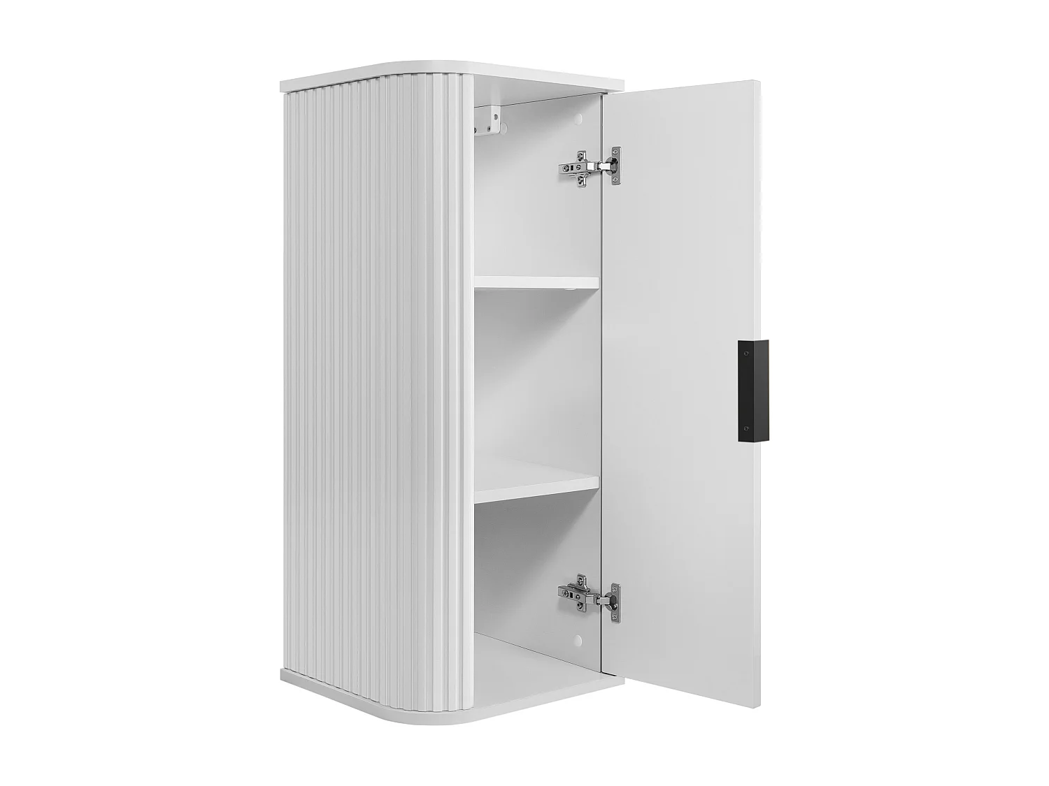 Armoire de toilette, blanc, poignée noire, 79 x 35,5 x 31,5 cm