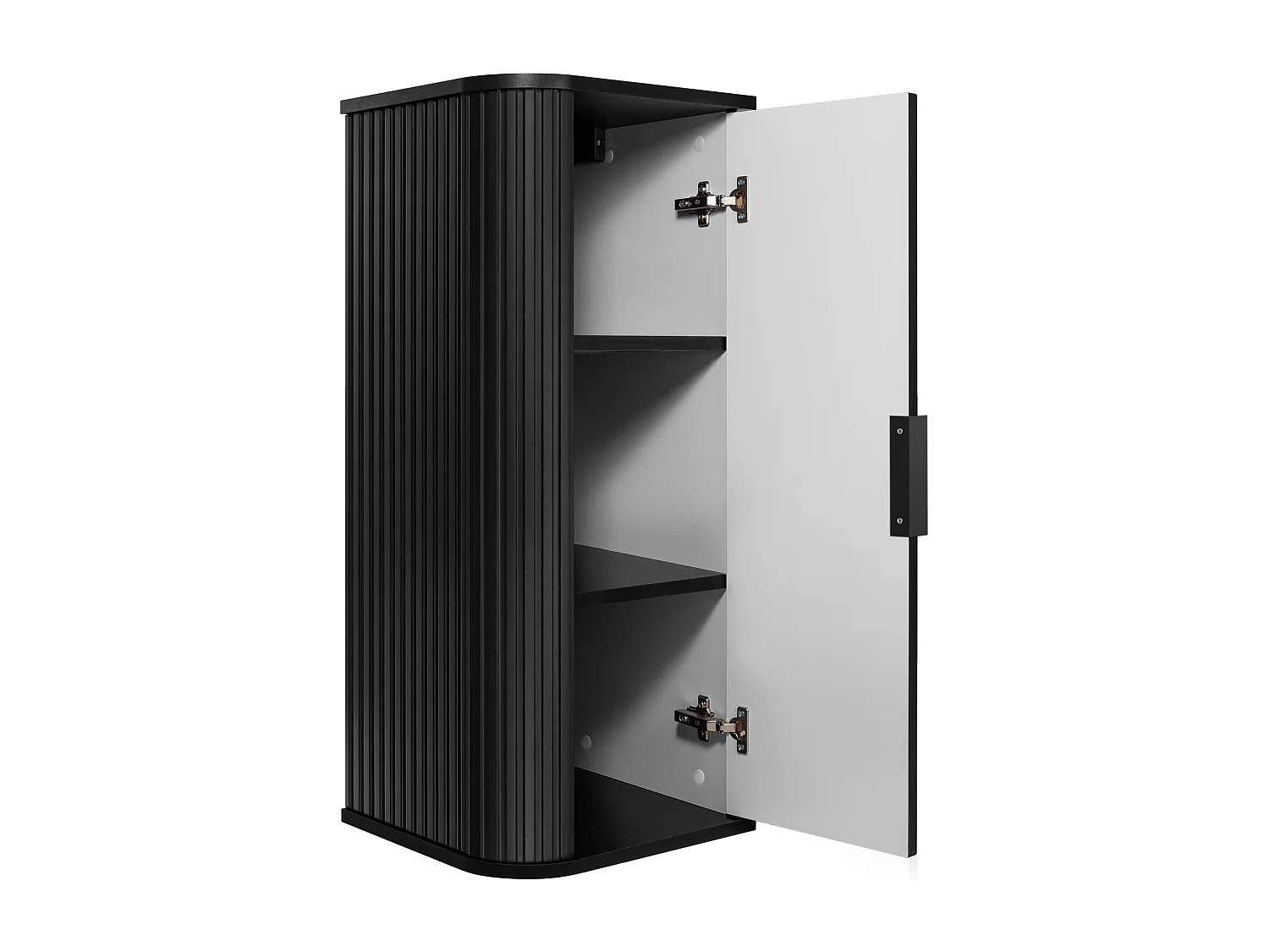 Armoire de toilette, noir, poignée noire, 79 x 35,5 x 31,5 cm