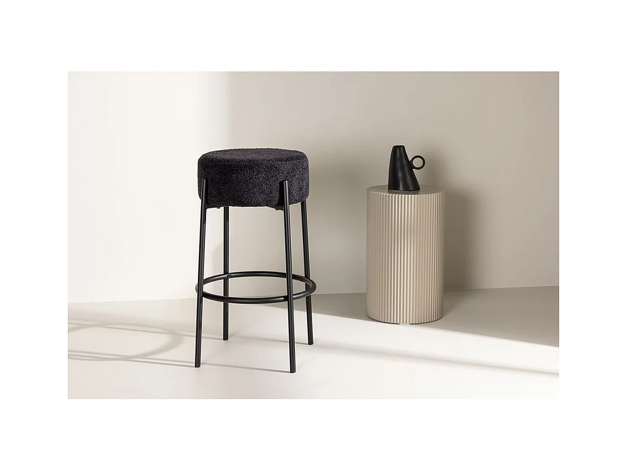 Tabouret de Bar Bouclette "Tucson" 70cm Noir