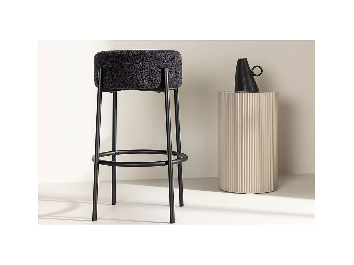 Tabouret de Bar Bouclette "Tucson" 70cm Noir