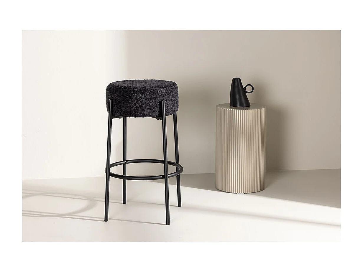 Tabouret de Bar Bouclette "Tucson" 70cm Noir