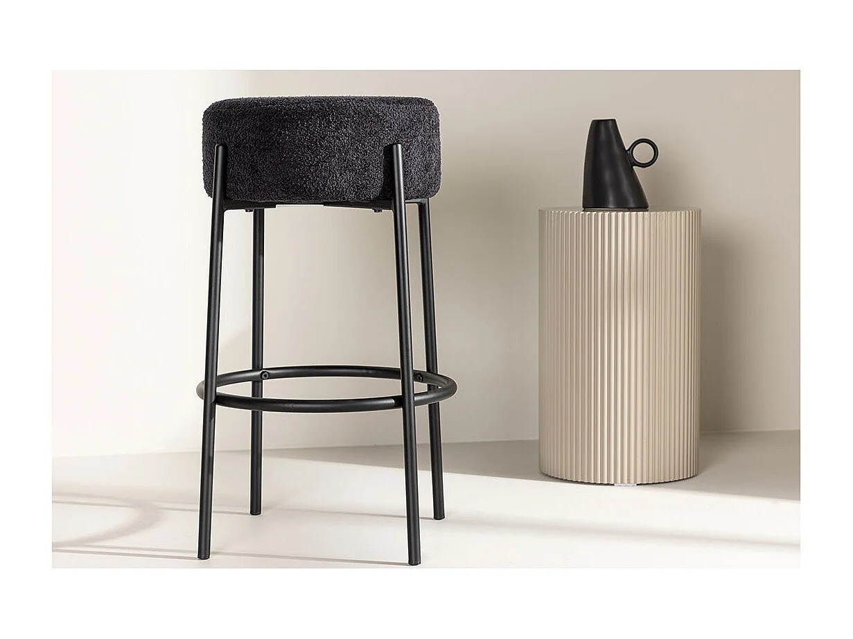 Tabouret de Bar Bouclette "Tucson" 70cm Noir