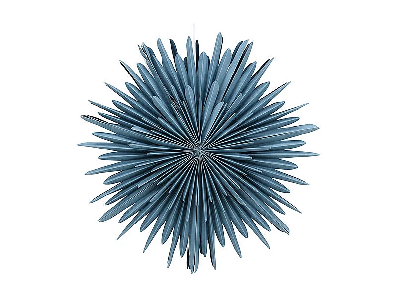 Estrella de Navidad Sälen con colgante de papel ligero Ø60cm color azul.
