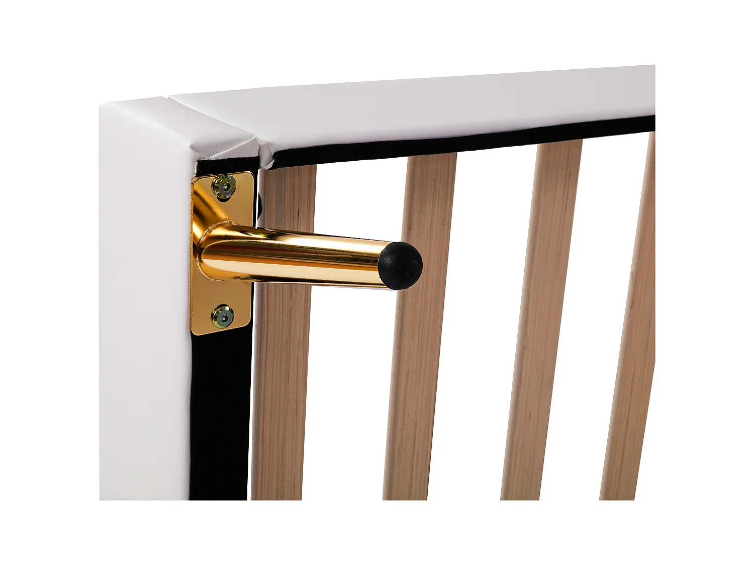 Cama infantil tapizada de 90 x 200 cm, estructura de cama para niñas, estructura de cama doble con corona blanca