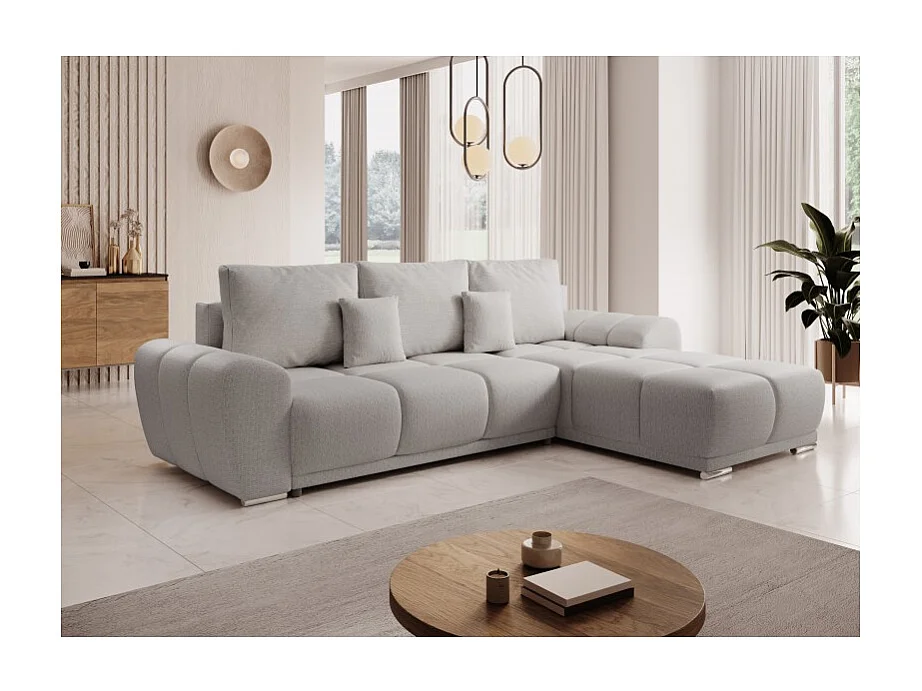 Canapé d'angle convertible BELUGIA en tissu anti tâche hydrophobe