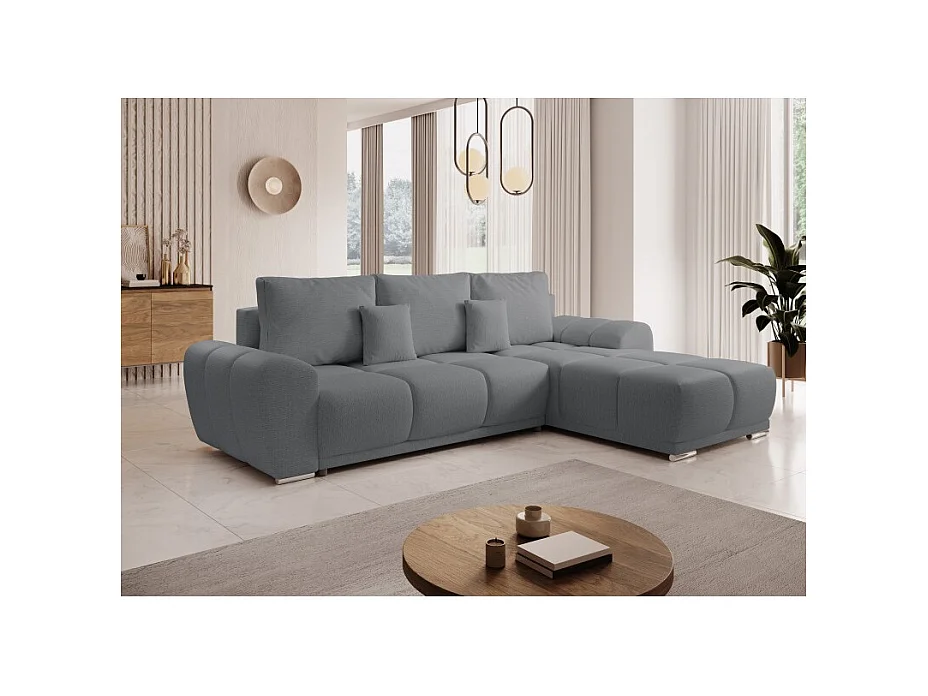 Canapé d'angle convertible BELUGIA en tissu anti tâche hydrophobe