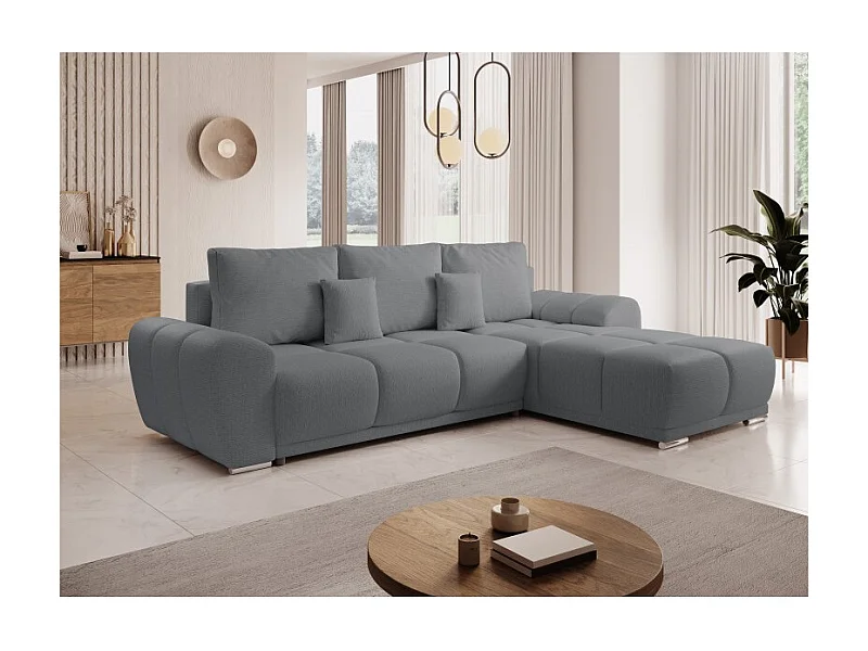 Canapé d'angle convertible BELUGIA en tissu anti tâche hydrophobe