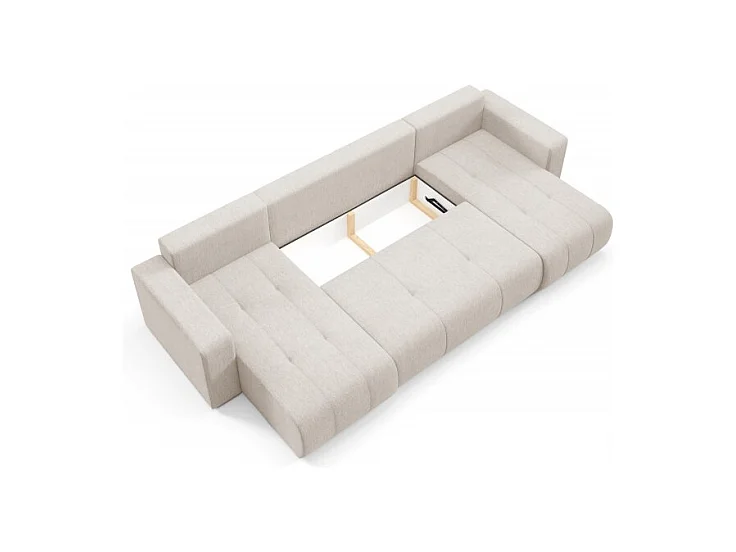 Canapé d'angle panoramique LIDIA en tissu