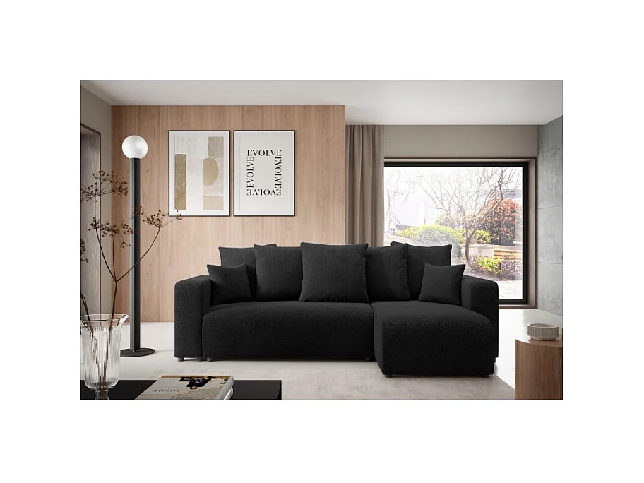 Canapé d'angle convertible LAVIA en Tissu Anti tâche hydrophobe Doux au Toucher