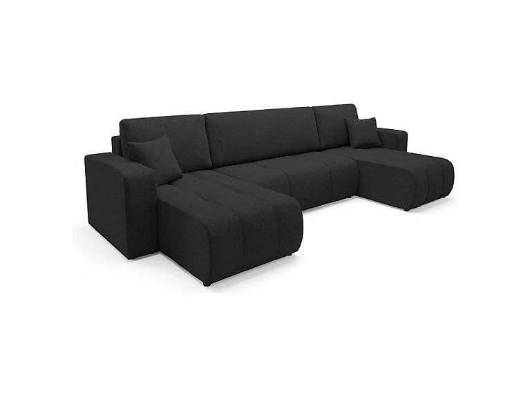 Canapé d'angle panoramique LIDIA en tissu