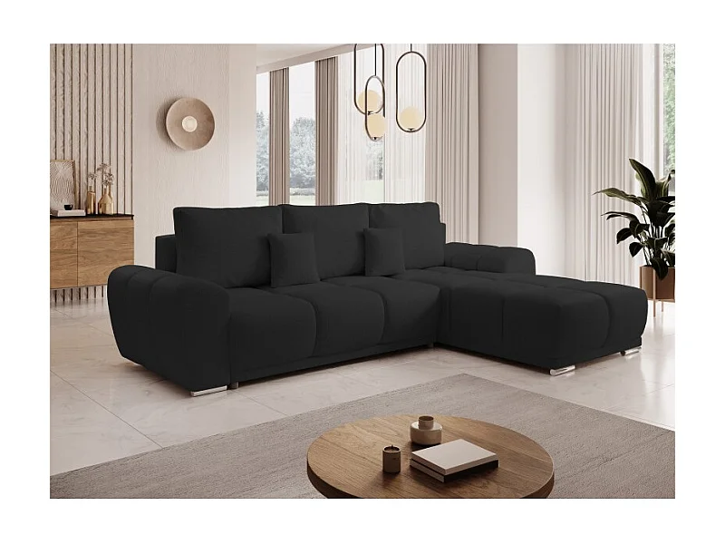 Canapé d'angle convertible BELUGIA en tissu anti tâche hydrophobe