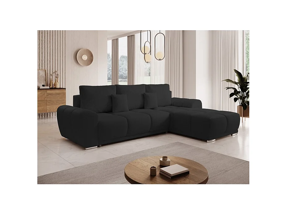 Canapé d'angle convertible BELUGIA en tissu anti tâche hydrophobe