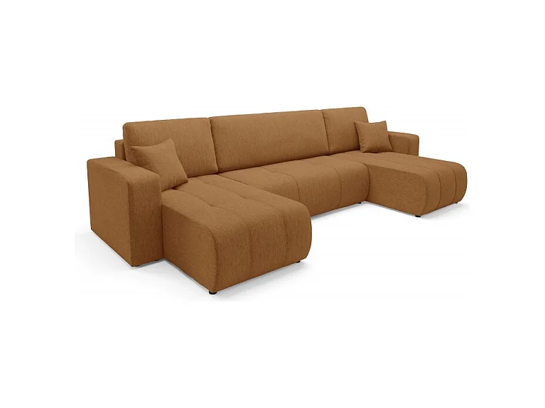 Canapé d'angle panoramique LIDIA en tissu
