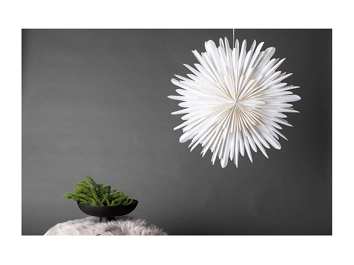 Estrella de Navidad Sälen con colgante de papel luminoso Ø80cm color blanco.