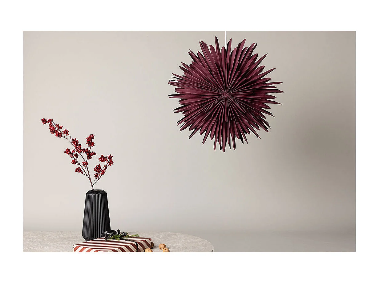 Lampe Suspension Design "Selen" 60cm Rouge Foncé