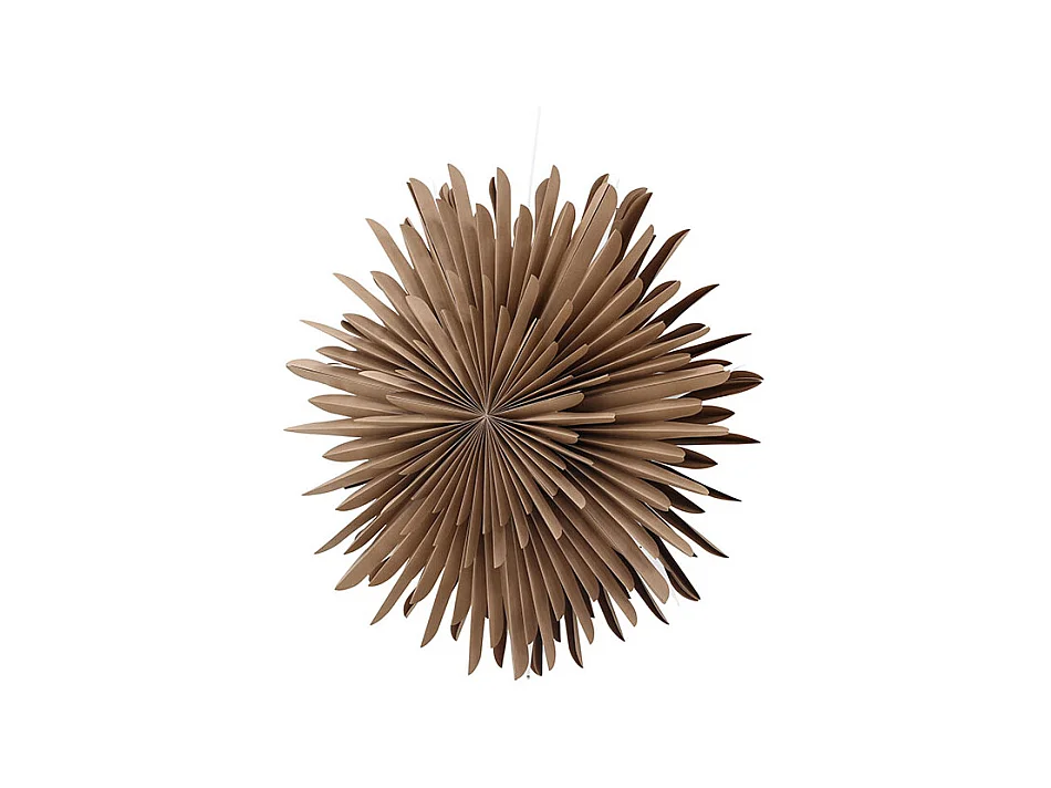 Lámpara colgante estrella de Navidad Sälen con papel claro Ø80cm color marrón.