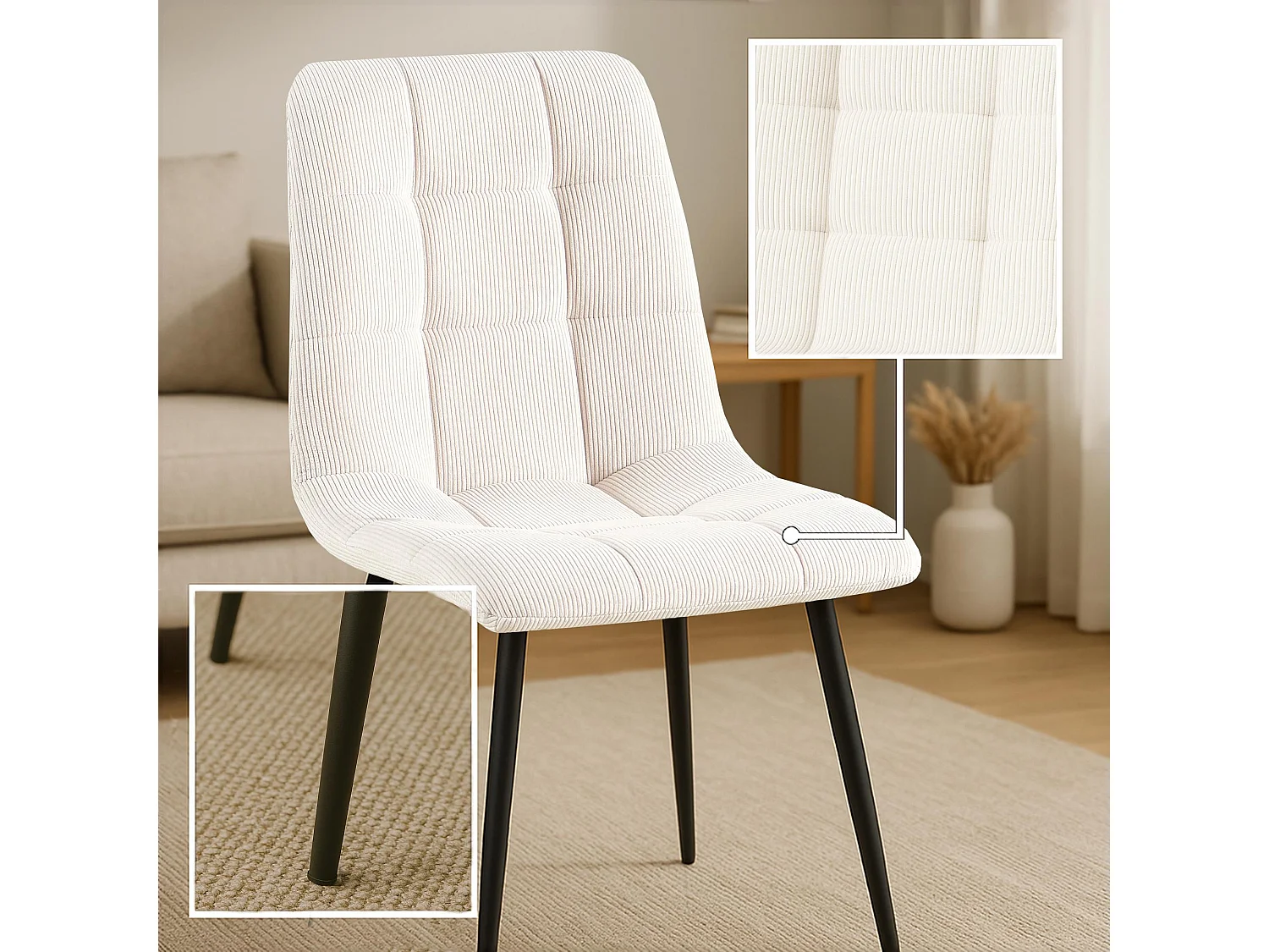 chaise salle à manger - Cordon - Crème - Antibes