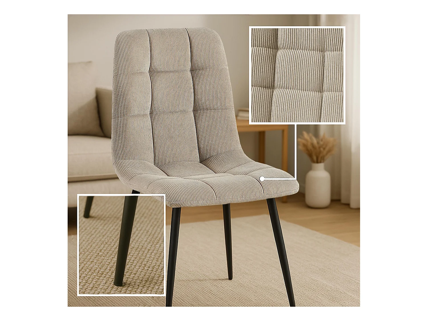 chaise salle à manger - Cordon - Taupe - Antibes