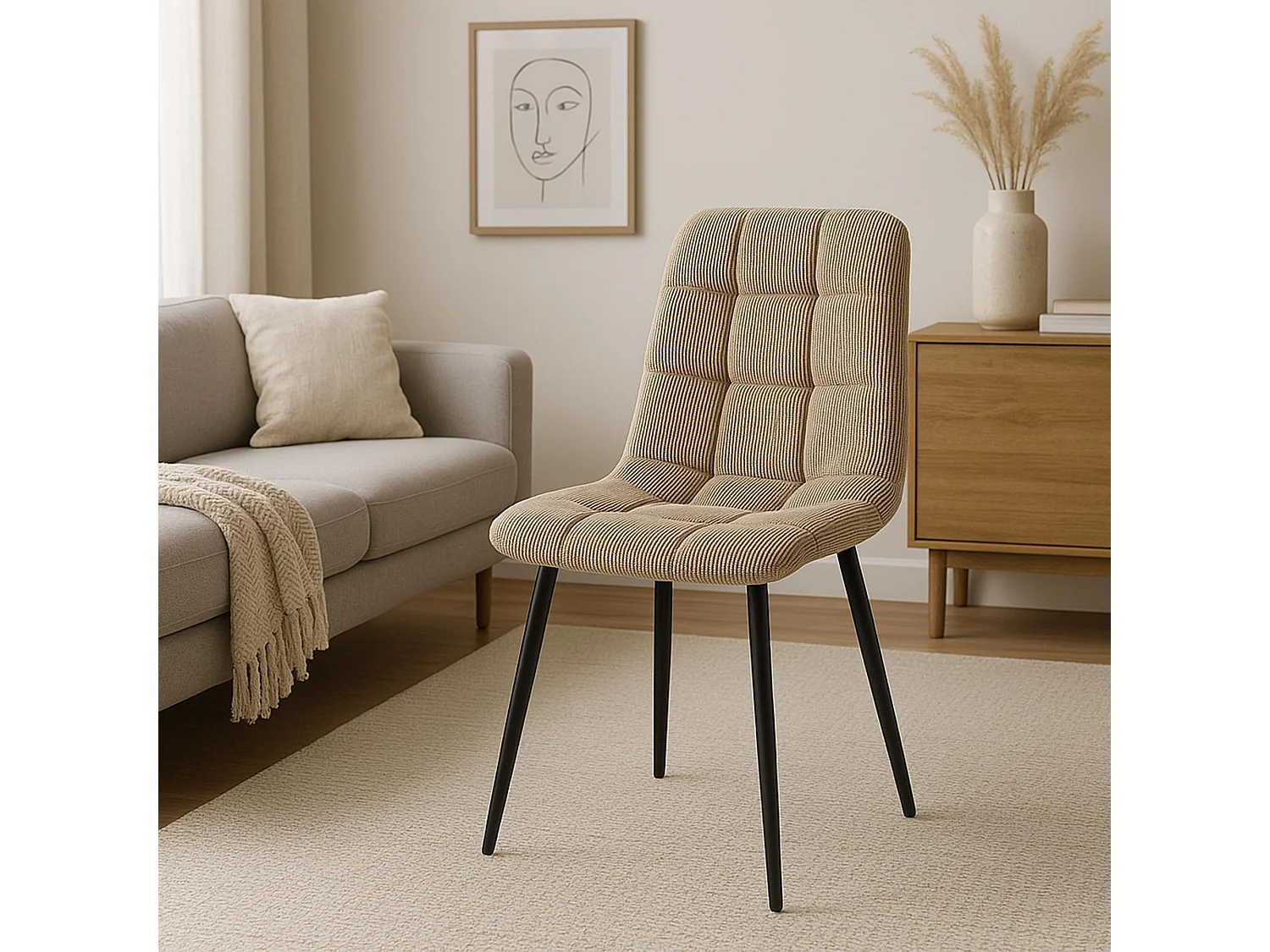 chaise salle à manger - Cordon - Taupe - Antibes