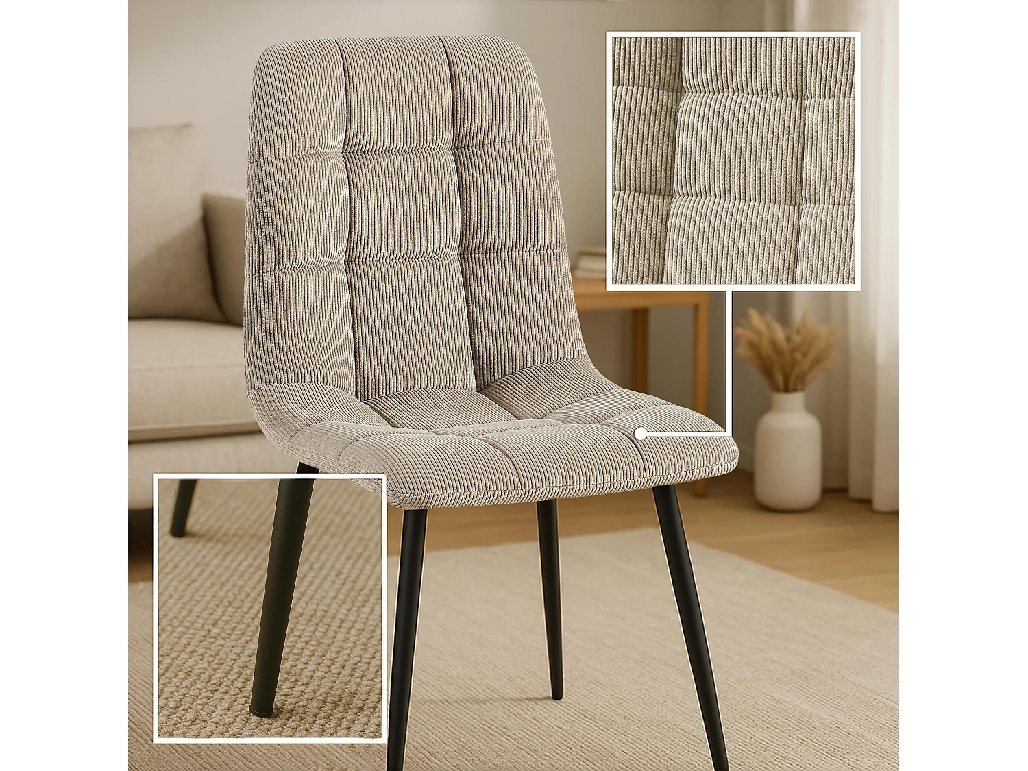 chaise salle à manger - Cordon - Taupe - Antibes