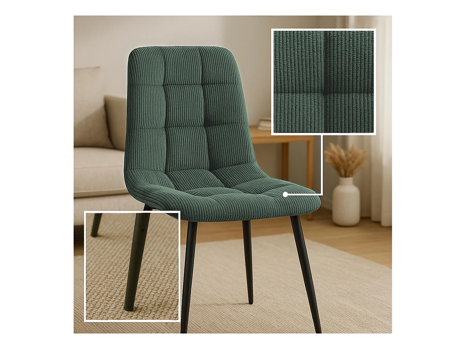 chaise salle à manger - Cordon - Vert - Antibes