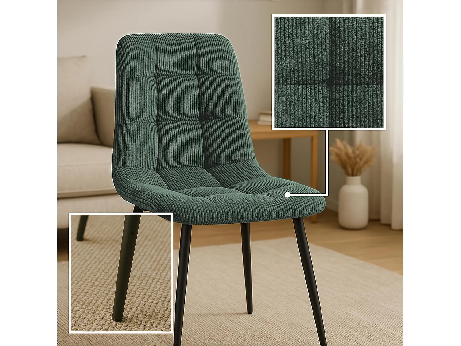 chaise salle à manger - Cordon - Vert - Antibes