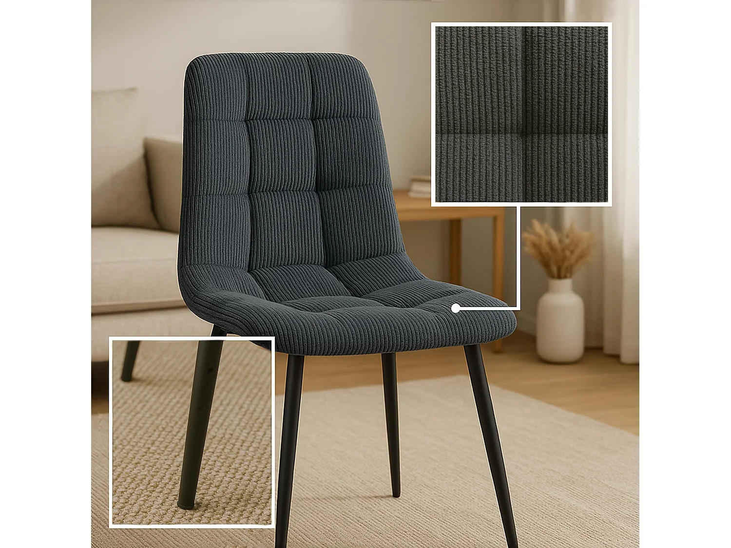 chaise salle à manger - Cordon - Noir - Antibes