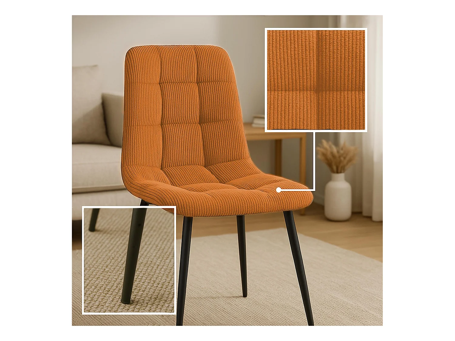 chaise salle à manger - Cordon - Orange - Antibes