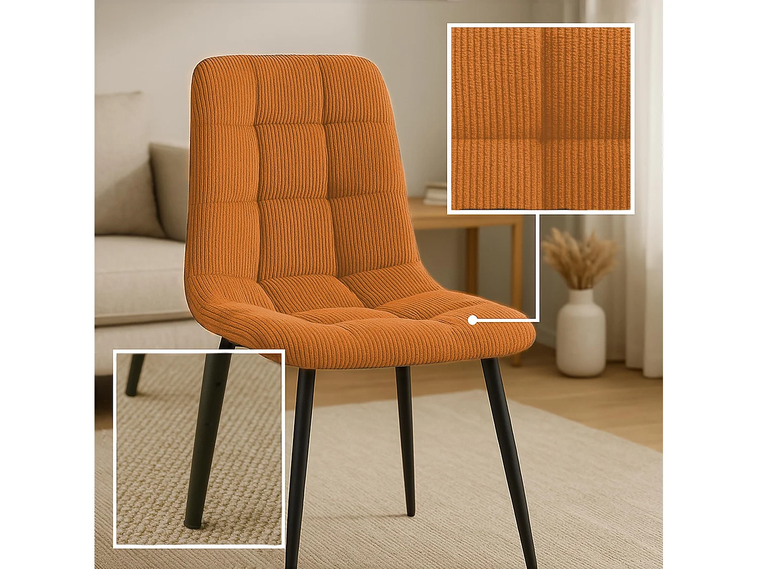 chaise salle à manger - Cordon - Orange - Antibes