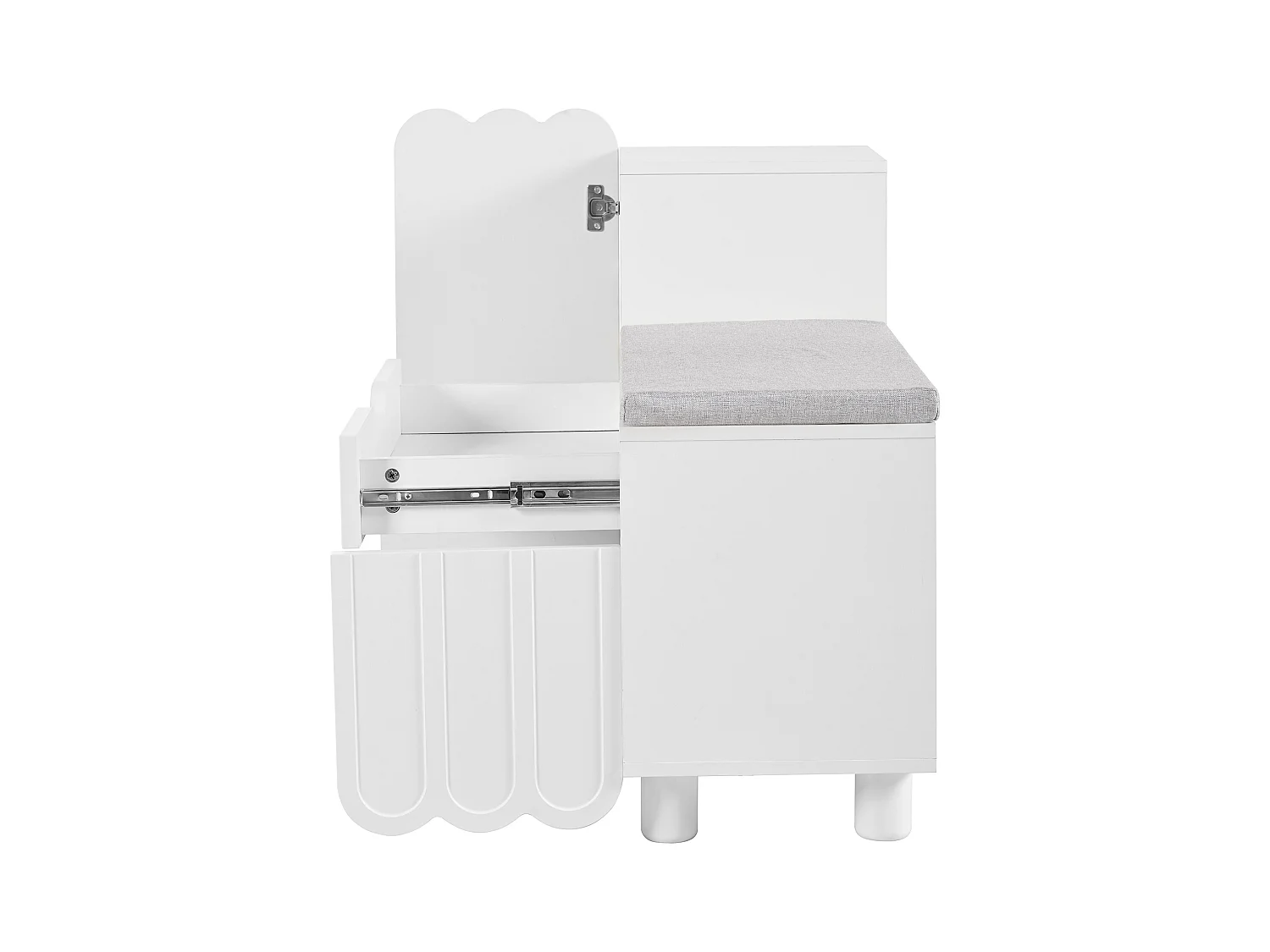 Banc à Chaussures en Bois Moderne, Meuble de Rangement avec Portes et étagères réglables, blanc