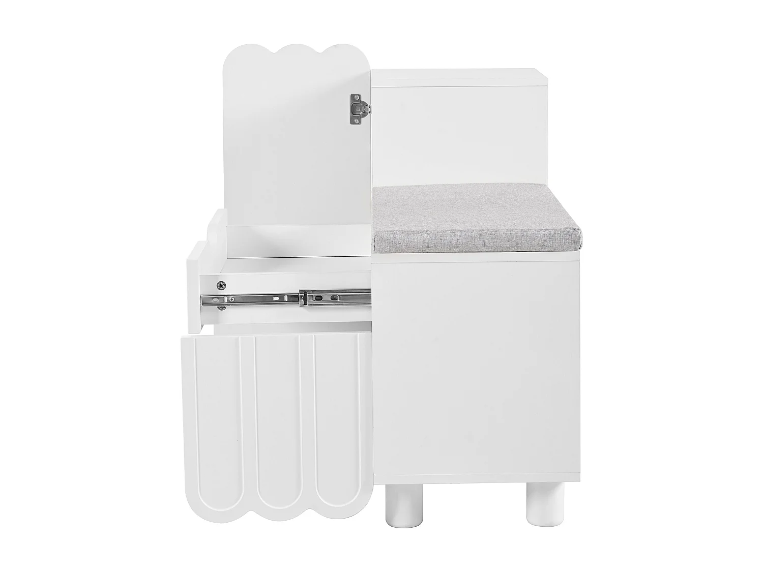 Banc à Chaussures en Bois Moderne, Meuble de Rangement avec Portes et étagères réglables, blanc