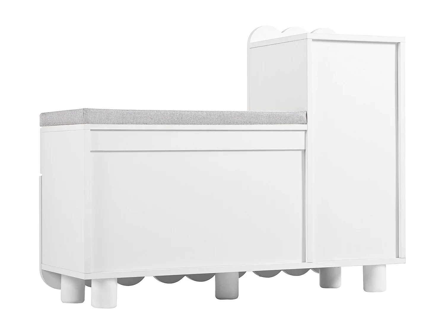 Banc à Chaussures en Bois Moderne, Meuble de Rangement avec Portes et étagères réglables, blanc