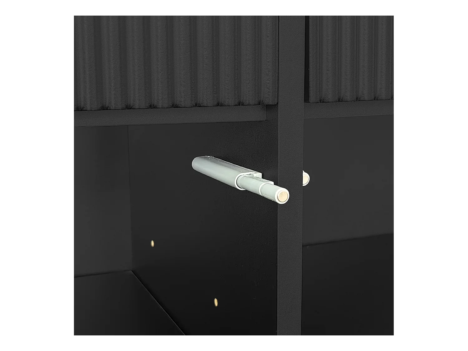 Zapatero multifuncional con tirador, aparador con 2 cajones y 2 puertas, color negro