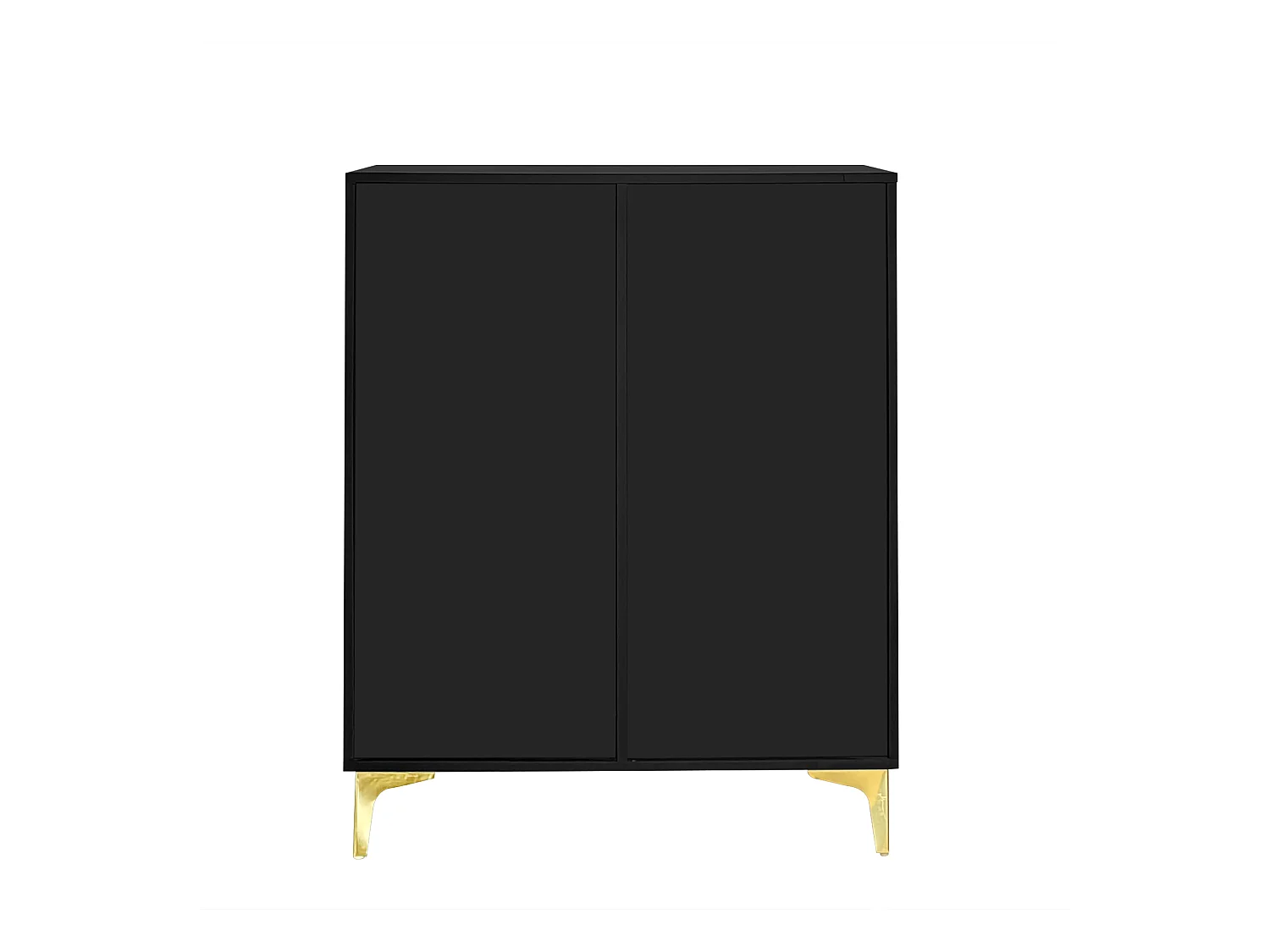 Zapatero multifuncional con tirador, aparador con 2 cajones y 2 puertas, color negro